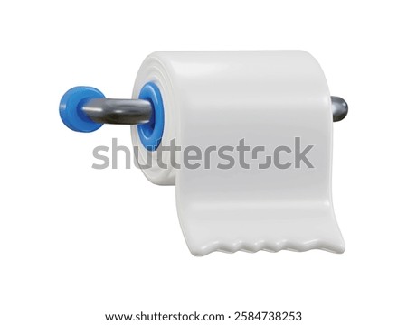 Toilet paper icon with stand 3d render concept of cleaning paper icon vector illustration