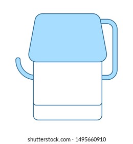 Toilet Paper Icon. Thin Line With Blue Fill Design. Vector Illustration.