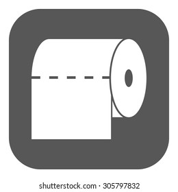 The toilet paper icon. Towel and  closet, restroom, bathroom symbol. Flat Vector illustration. Button