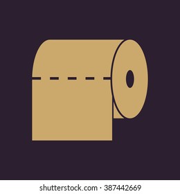 The toilet paper icon. Towel and  closet, restroom, bathroom symbol. Flat Vector illustration