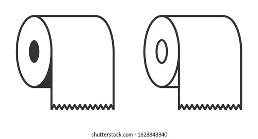 Toilet Paper Icon Vector Set Isolated on White