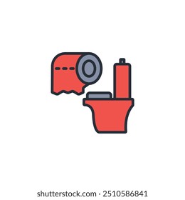 toilet paper icon. vector.Editable stroke.linear style sign for use web design,logo.Symbol illustration.