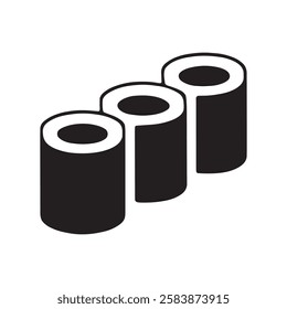 Toilet paper icons in outline and fill. vector illustration for ui. . Toilet paper roll Icon set in black filled and line.