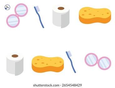 Conjunto de ícones de papel higiênico. Conjunto isométrico de ícones vetoriais de papel higiênico para web design
