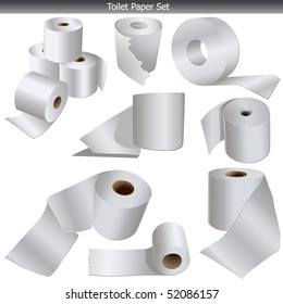 Toilet paper icons set vector isolated on white