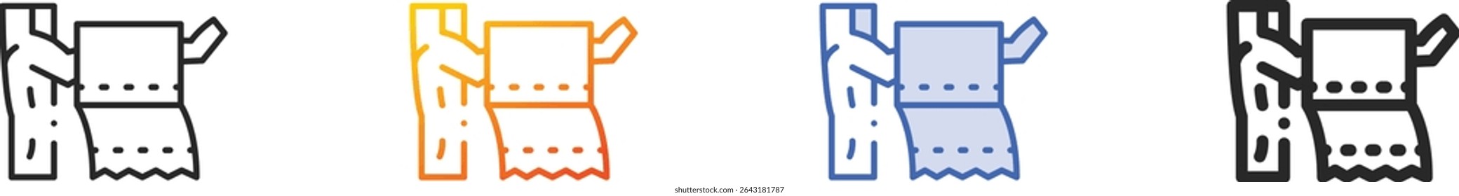 toilet paper icon.Thin Linear, Gradient, Blue Stroke and bold Style Design Isolated On White Background