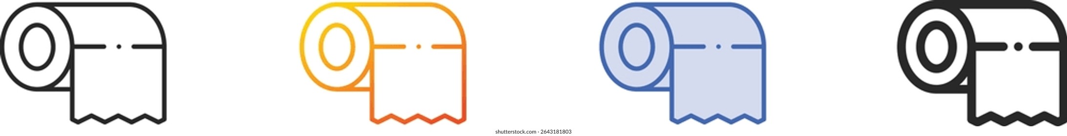 toilet paper icon.Thin Linear, Gradient, Blue Stroke and bold Style Design Isolated On White Background