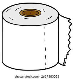 toilet paper illustration hand drawn isolated vector