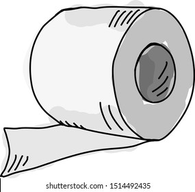 Toilet paper, illustration, vector on white background.