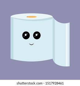 Toilet paper, illustration, vector on white background.