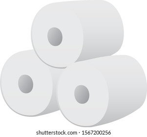 Toilet paper image illustration (3 rolls)