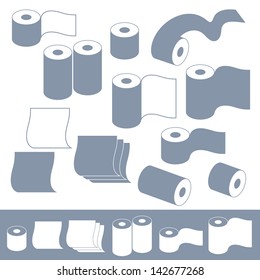 Toilet paper. Isolated icons on white background. Vector illustration