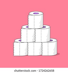 Toilet Paper, isolated object design template, vector illustration