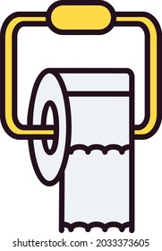 Toilet Paper Line filled Vector Line Icon Design
