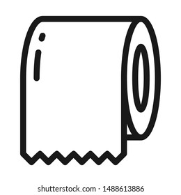 Toilet Paper Line Icon Logo Design