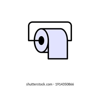 Toilet paper line icon. Vector symbol in trendy flat style on white background. Travel sing for design.