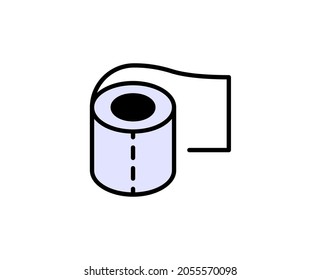 Toilet paper line icon. Vector symbol in trendy flat style on white background. Travel sing for design.