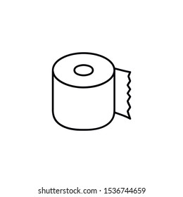 toilet paper line icon for web and mobile, modern minimalistic flat design. Vector black icon isolated on white background.