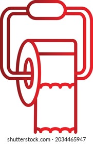 Invertierte Vektorgrafik-Symbolgestaltung der Toilettenpapierlinie
