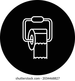 Toilet Paper Line Inverted Vector Line Icon Design
