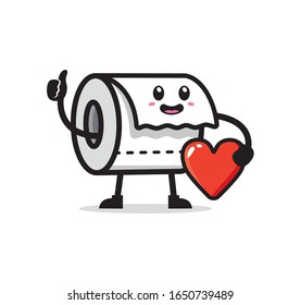 Toilet paper mascot character design