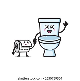 Toilet paper mascot character design