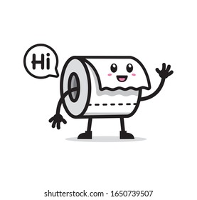 Toilet paper mascot character design