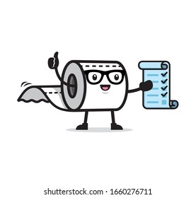 Toilet paper mascot character design