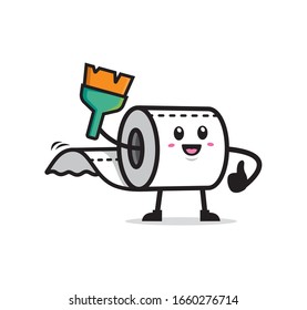 Toilet paper mascot character design