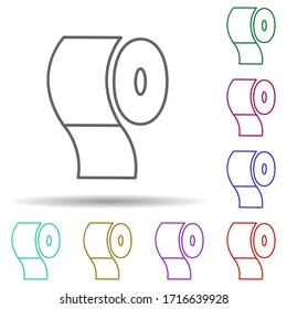 Toilet paper multi color icon. Simple thin line, outline vector of cleaning icons for ui and ux, website or mobile application