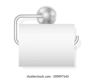 toilet paper on holder vector illustration isolated on white background