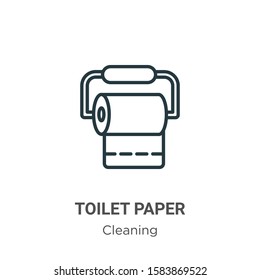 Toilet paper outline vector icon. Thin line black toilet paper icon, flat vector simple element illustration from editable cleaning concept isolated on white background