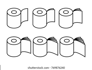 Toilet paper rol set icon. collection Symbol for packing. Vector illustration
