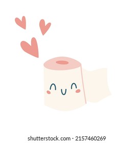 Toilet paper roll. Cute vector hand drawn illustration.