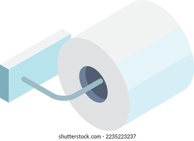 Toilet paper roll hanger. Batroom isometric icon