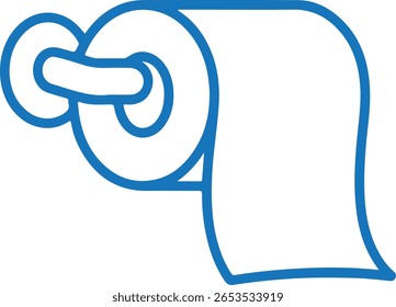 vetor de sinal de ícone de suporte de papel higiênico, Desenho de linha mínima de rolo de papel higiênico vazio no suporte de parede