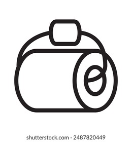 Toilet paper roll. Toilet paper with  holder.Outline vector illustration.Isolated on white background.