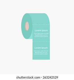 Toilet paper roll icon with dash line Flat design Template Vector illustration