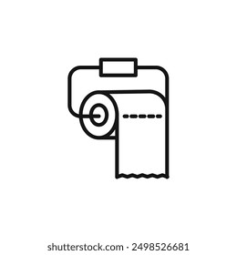 toilet paper roll icon isolated on white background