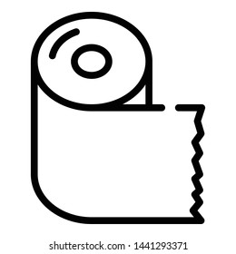 Toilet paper roll icon. Outline toilet paper roll vector icon for web design isolated on white background