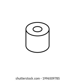 Toilet paper roll icon. Symbol for packing. Vector illustration. Vector illustration of toilet paper. Toilet supplies.