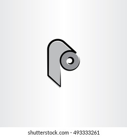toilet paper roll icon vector clip art label