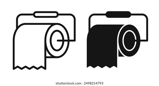 toilet paper roll iconicon vector collection in outlined and solid style