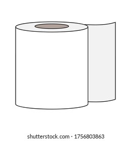 Toilet paper roll. Isolated on white background. Vector illustration.