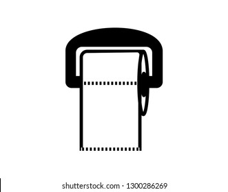 Toilet paper roll line icon, outline vector sign, linear style pictogram isolated on white. Symbol, logo illustration. Editable stroke. Pixel perfect graphics - Vector 