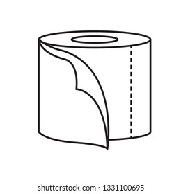 Toilet paper roll line icon vector