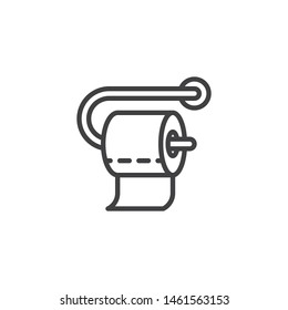 Toilet paper roll line icon. linear style sign for mobile concept and web design. Toilet hygiene outline vector icon. Symbol, logo illustration. Vector graphics