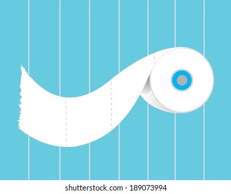 toilet paper roll on blue background