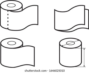 Toilet paper roll. Set of icons for packaging design. Vector