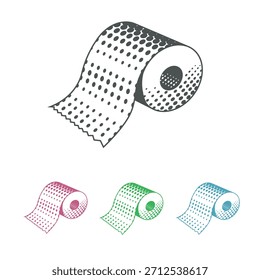 Rolo de papel higiênico. Desenho monocromático de vetor simples.